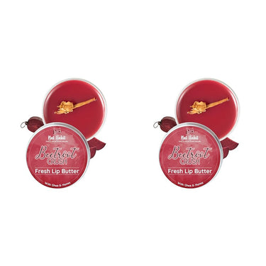 Nat Habit Lip Balm Fresh Beetroot Crush 10gm Lip Butter With Desi Ghee & Raw Honey For Natural Pink Lips, Nourishment, Dark And Chapped Lips - (Pack of 2)